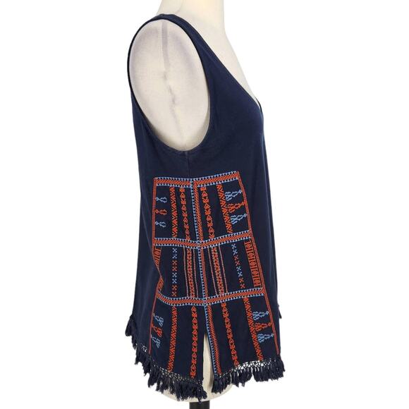 Madewell Embroidered Cotton Tank with Fringe Hem - Picture 6 of 6